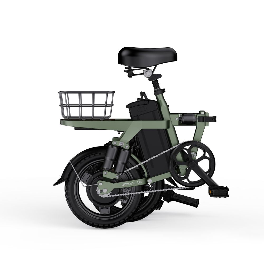 AINOHOT amoru A14 オリーブグリーン 電動アシスト付き自転車  折り畳み図