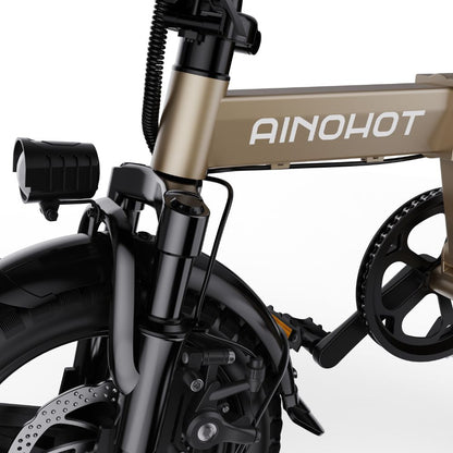AINOHOT amoru A14 ベージュ 電動アシスト付き自転車  ショックアブソーバーの詳細図 長距離走行