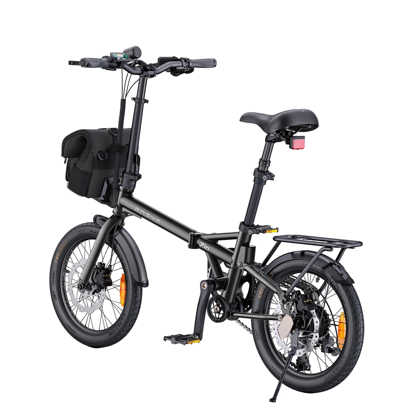 ENGWE ZIP 折りたたみコンパクト ブラック 収納に便利な電動アシスト自転車 16.9kg軽量 AINOHOT